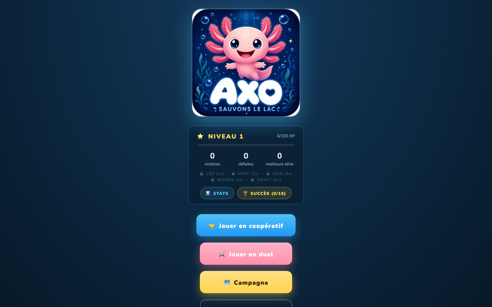 AXO — capture du menu
